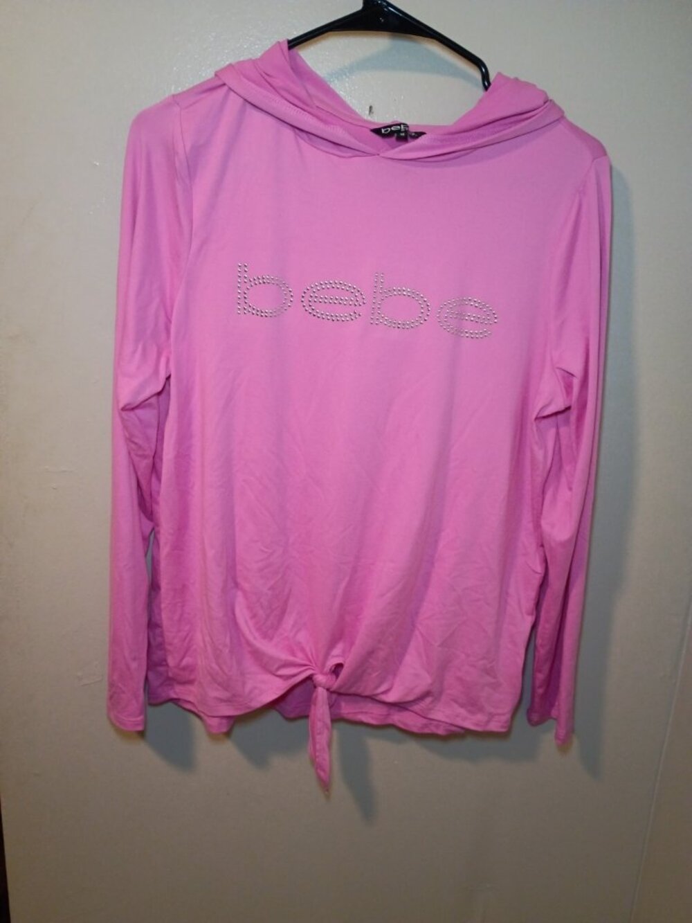 Vintage Y2K Pink Bebe Sport Athletic Athleisure Hooded Top Size Medium